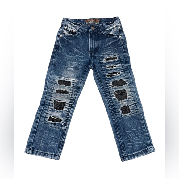 Denim rivets jeans for Kids, Blue jeans for boys, size 5 - Picture 2 of 4